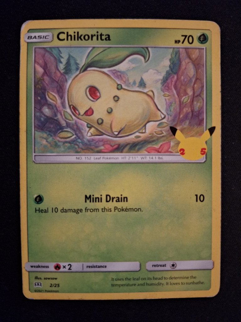 Chikorita #002 (McDonalds 25th Anniversary), Hobby en Vrije tijd, Verzenden, Gebruikt, Losse kaart