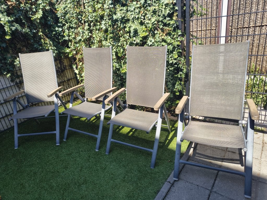 set van 4 tuin stoelen, Ophalen, Gebruikt, Kunststof