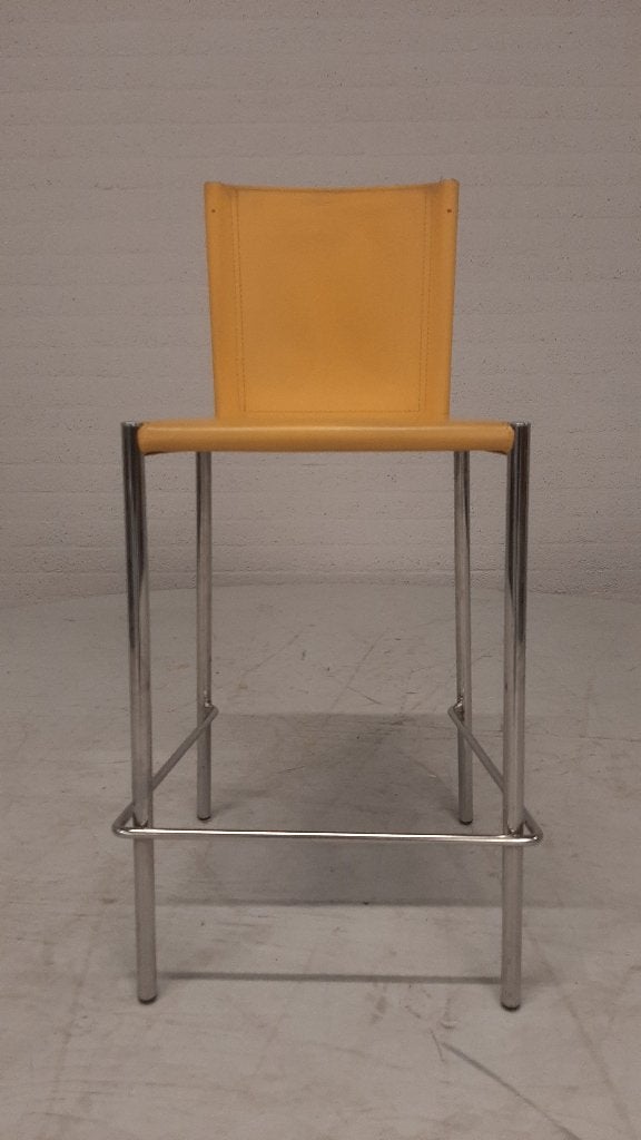 Effezeta leren barstoel, Huis en Inrichting, Barkrukken, Ophalen, Gebruikt, Met voetsteun, 60 tot 90 cm