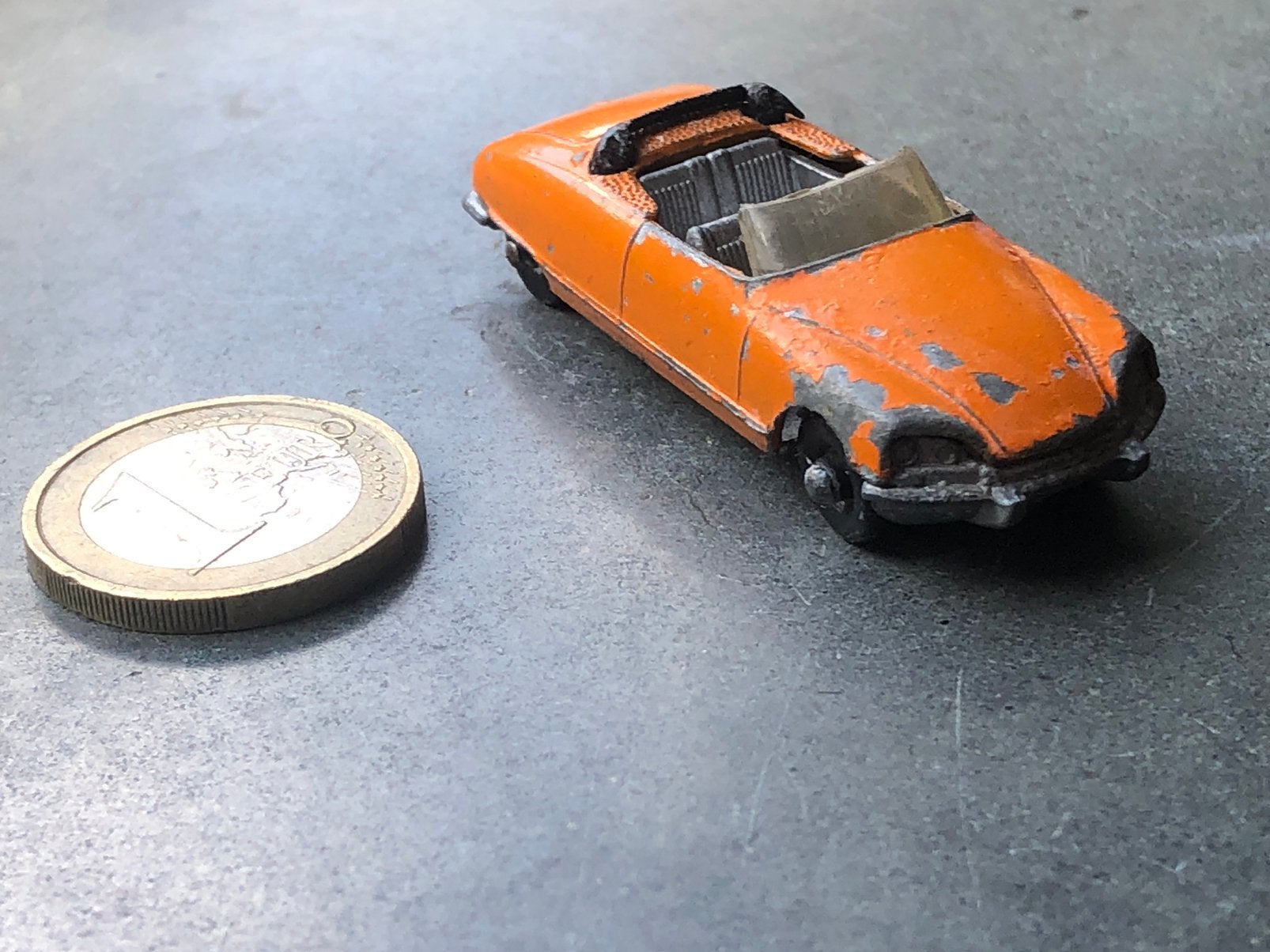 Oranje Citroën Cabriolet van Tuf-Tots Lone Star England 1:86, Ophalen of Verzenden, Gebruikt, Auto