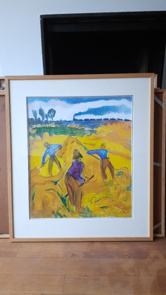 Koppermaandagprent 2002, Jan Altink, hooiende boeren, Ophalen