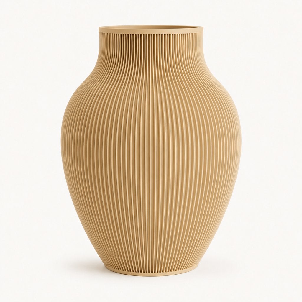 Japandi Tayo Vaas – Moderne Design Vaas – 32 cm, Kunststof, 32 cm, Verzenden, 3D-geprint