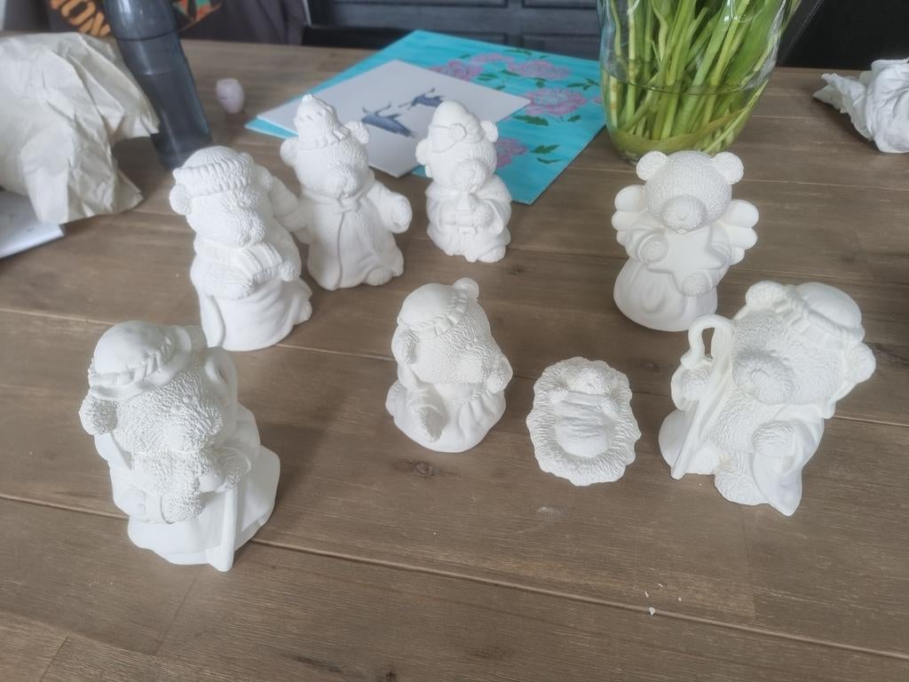 Kerststal in de vorm van dierfiguren, nieuw nog te schildere, Ophalen of Verzenden, Nieuw