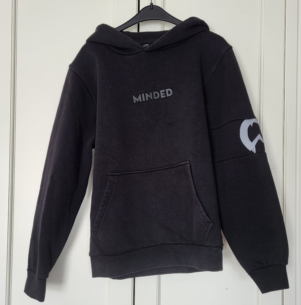 Minded Motion hoodie, trui, zwart, freerunning, maat 140, Jongen of Meisje, Trui of Vest, Ophalen of Verzenden, Zo goed als nieuw