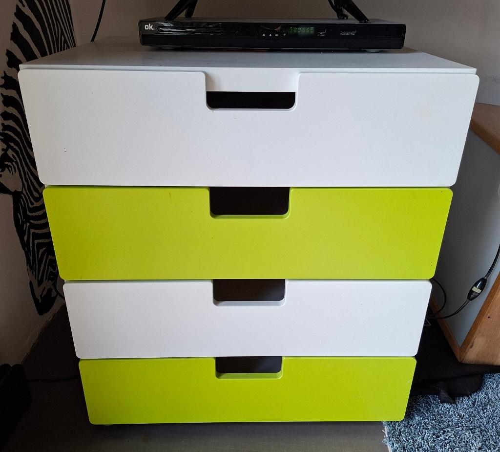 Ikea ladekast wit-groen, Ophalen, Strak voor kinderkamer, 50 tot 100 cm, Zo goed als nieuw