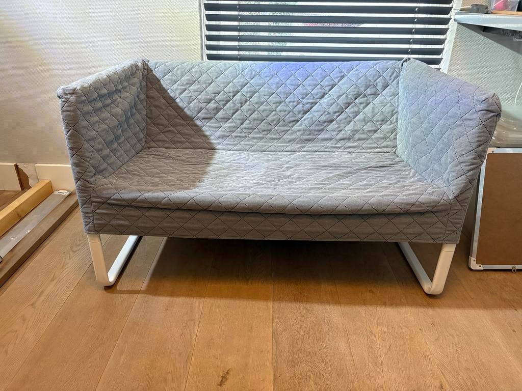 Grijze IKEA tweezitsbank - wasbare hoes, Ophalen, Tweepersoons, Zo goed als nieuw, Rechte bank