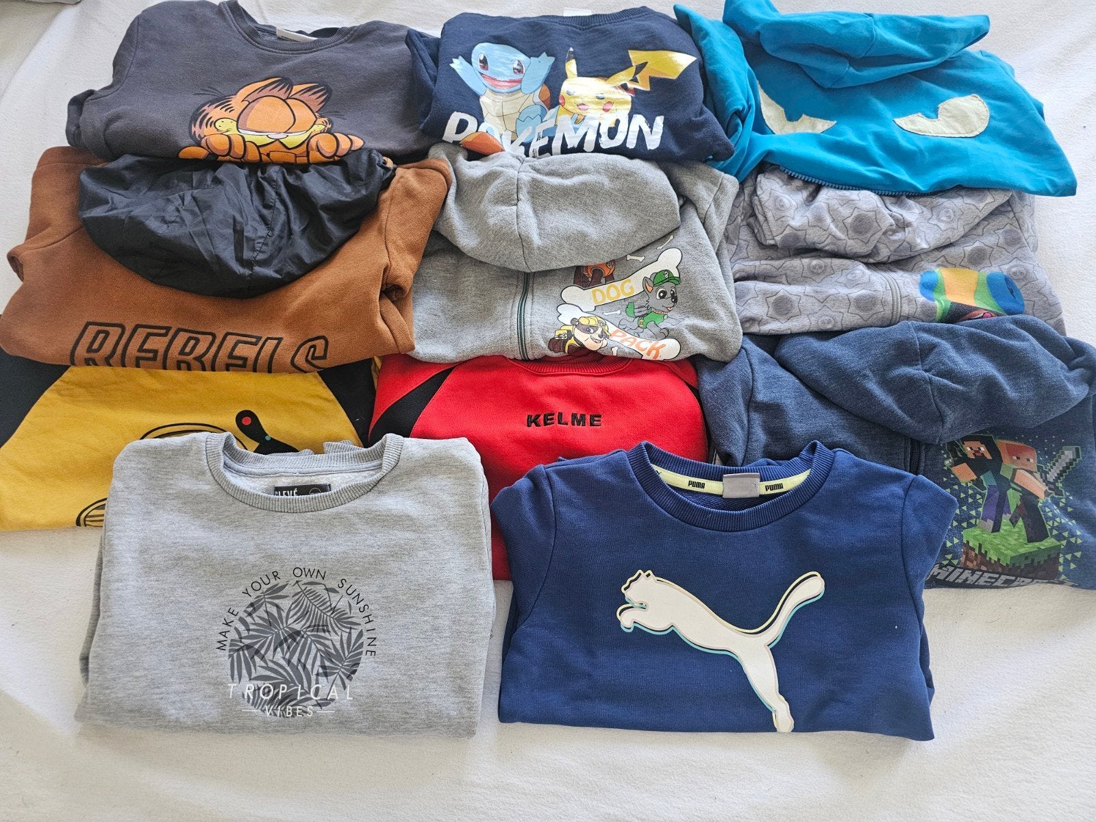 Jongenskleding pakket: truien en hoodies (maat 122-128), Ophalen of Verzenden, Gebruikt, Puma, Kelme, diverse, Jongen
