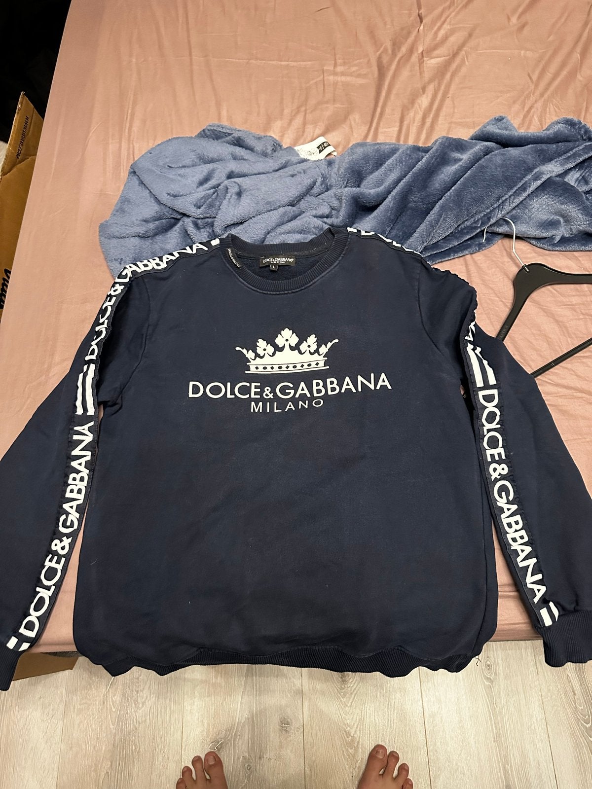 Dolce & Gabbana Milano Crewneck Sweater - Donkerblauw L, Ophalen of Verzenden, Zo goed als nieuw, Maat 52/54 (L), Blauw