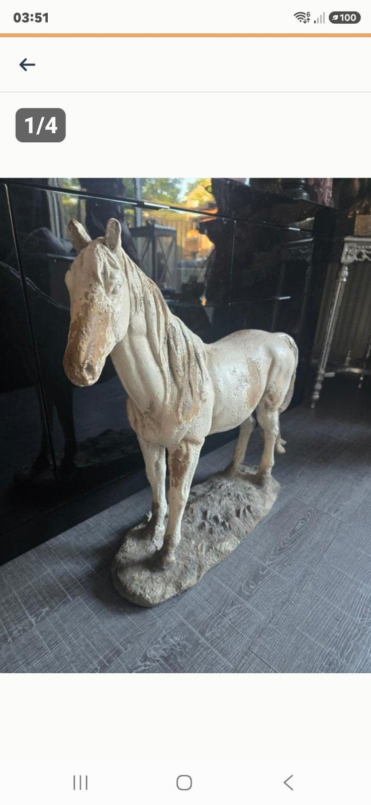 Decoratief paardenbeeld - Vintage stijl, Ophalen, Vintage, Nieuw, Beige
