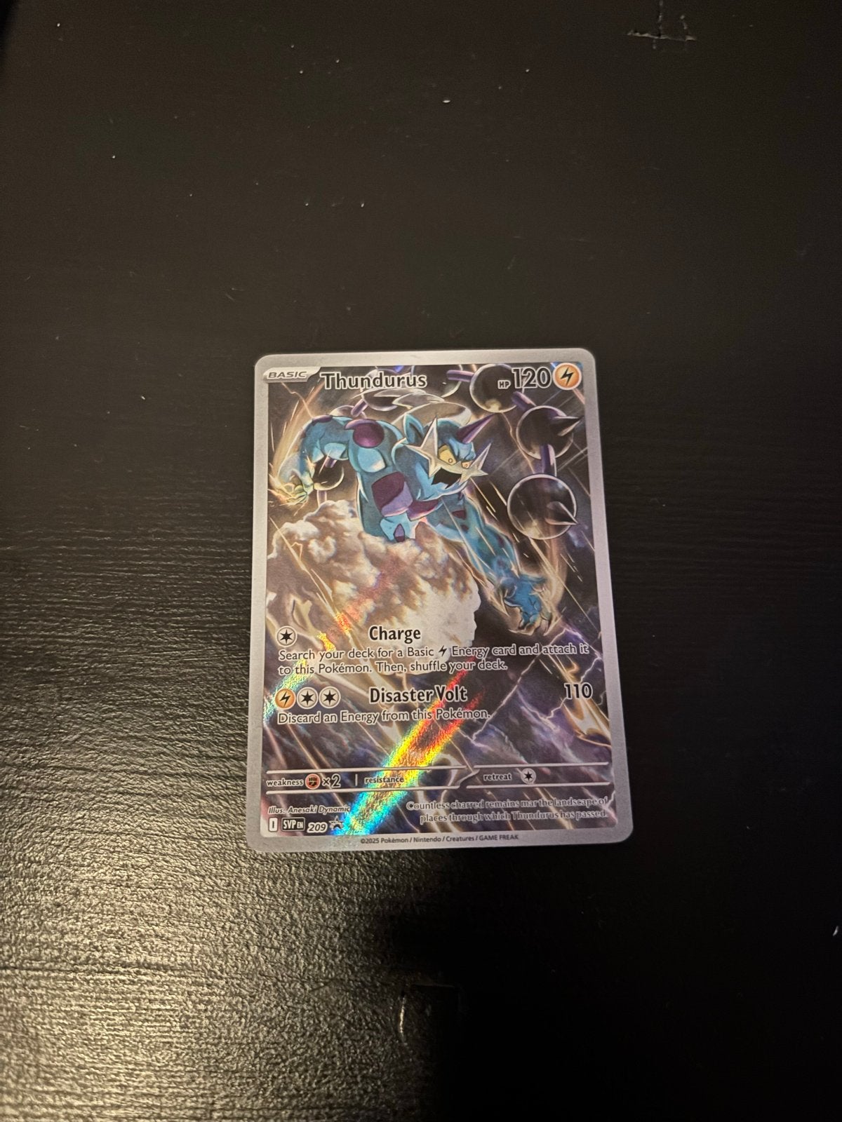 Thundurus Pokémon Kaart - SVP 209 - Holo, Ophalen of Verzenden, Zo goed als nieuw, Losse kaart, Foil