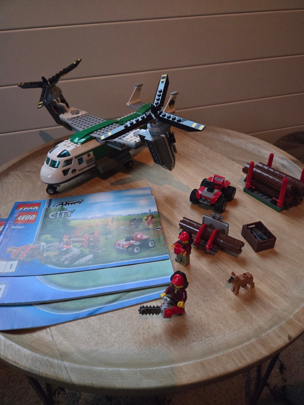 Lego City 60021 Helikopter/vrachtvliegtuig, houthakkers, City, Lego, Ophalen of Verzenden, Zo goed als nieuw