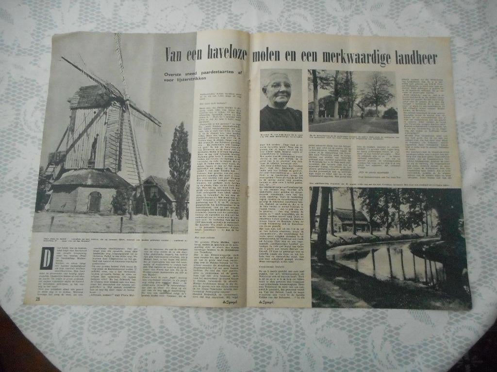 Kallenbroek. Molen en merkwaardige landheer. 1958., Ophalen of Verzenden, 1940 tot 1960, Nederland, Knipsel(s)