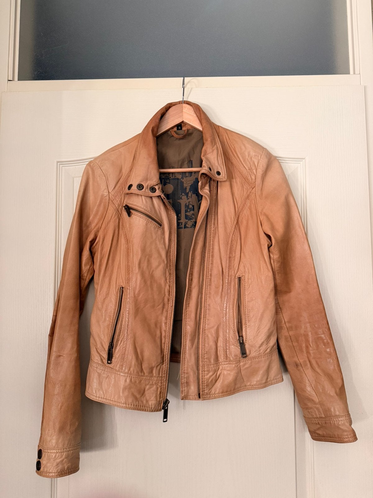 Leren jasje van Aim S, Kleding | Dames, Ophalen of Verzenden, Gedragen, Maat 36 (S), Bruin