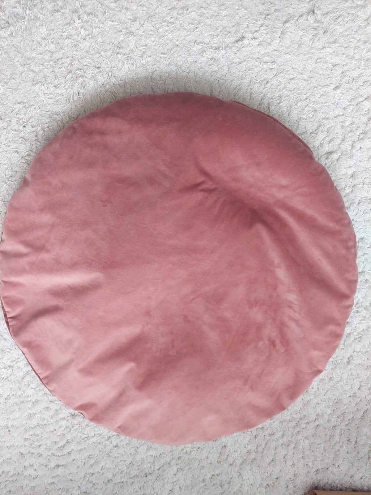 Zitkussen oud roze velvet 90cm doorsnede, Ophalen of Verzenden