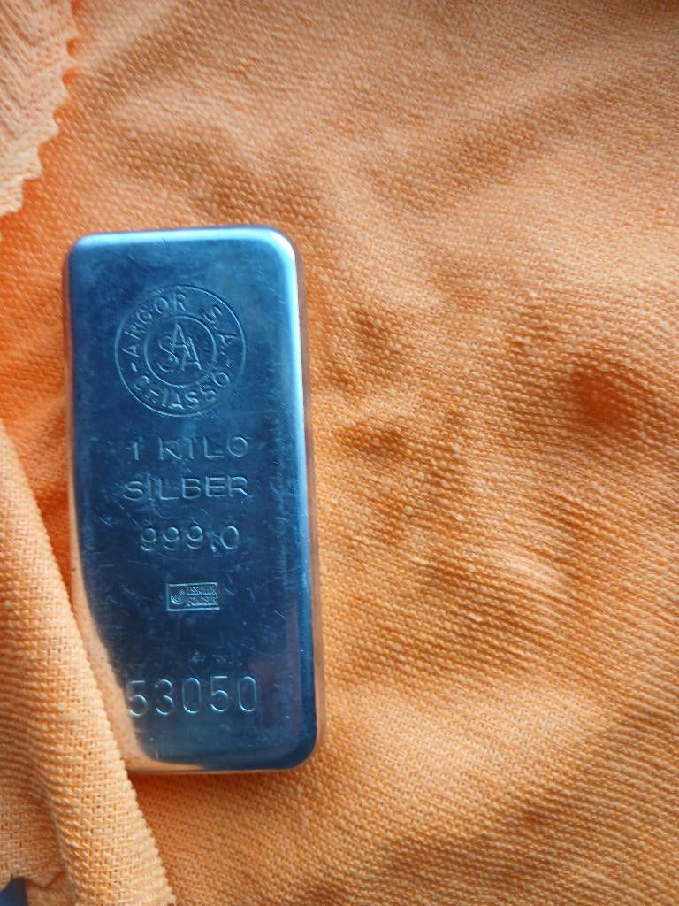 Argor  1000 Gram Zilverbaar, Postzegels en Munten, Edelmetalen en Baren, Ophalen, Zilver