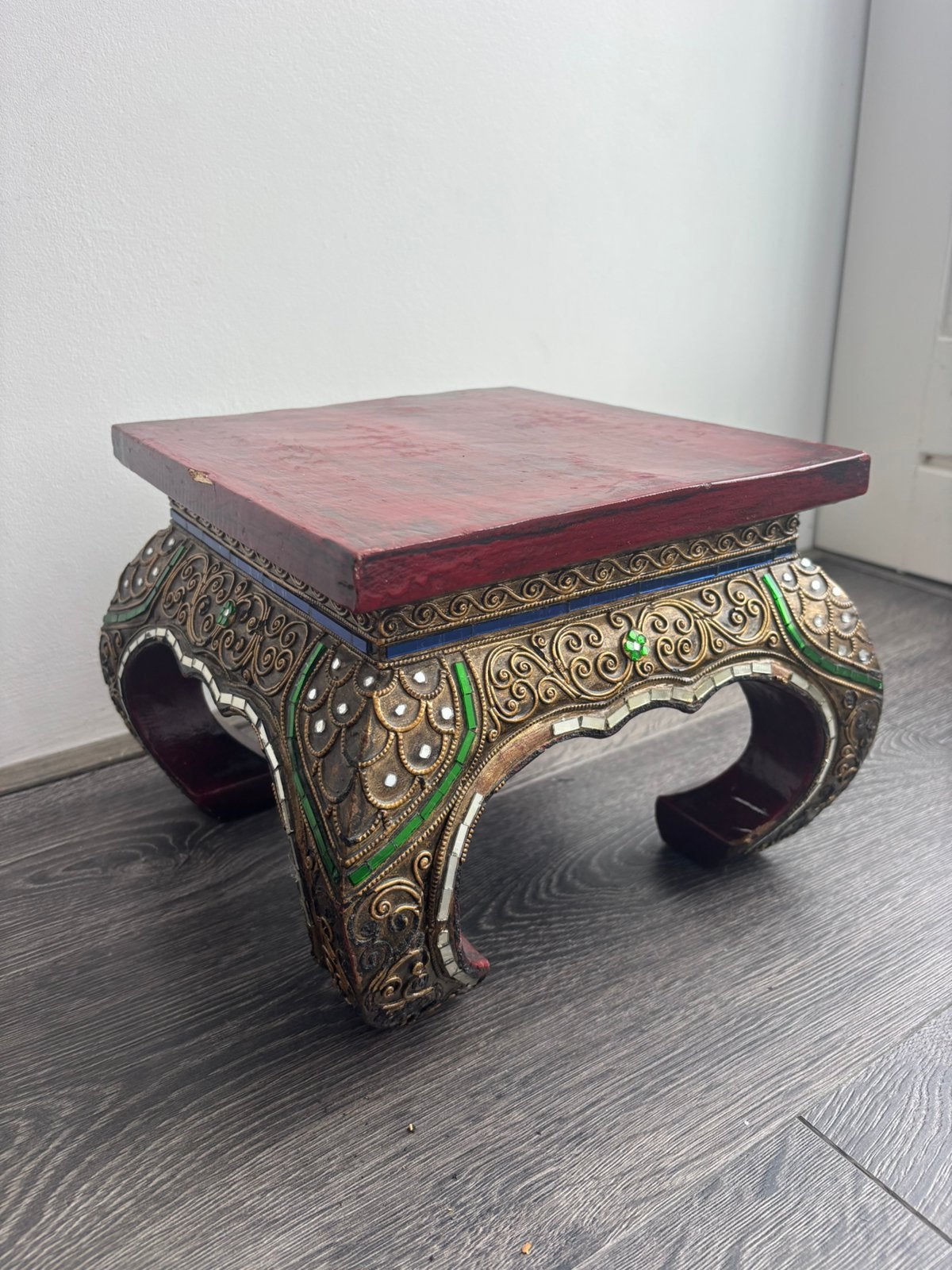 Oosters decoratief tafeltje met spiegelmozaïek, Huis en Inrichting, Tafels | Bijzettafels, Ophalen, Minder dan 45 cm, Minder dan 55 cm