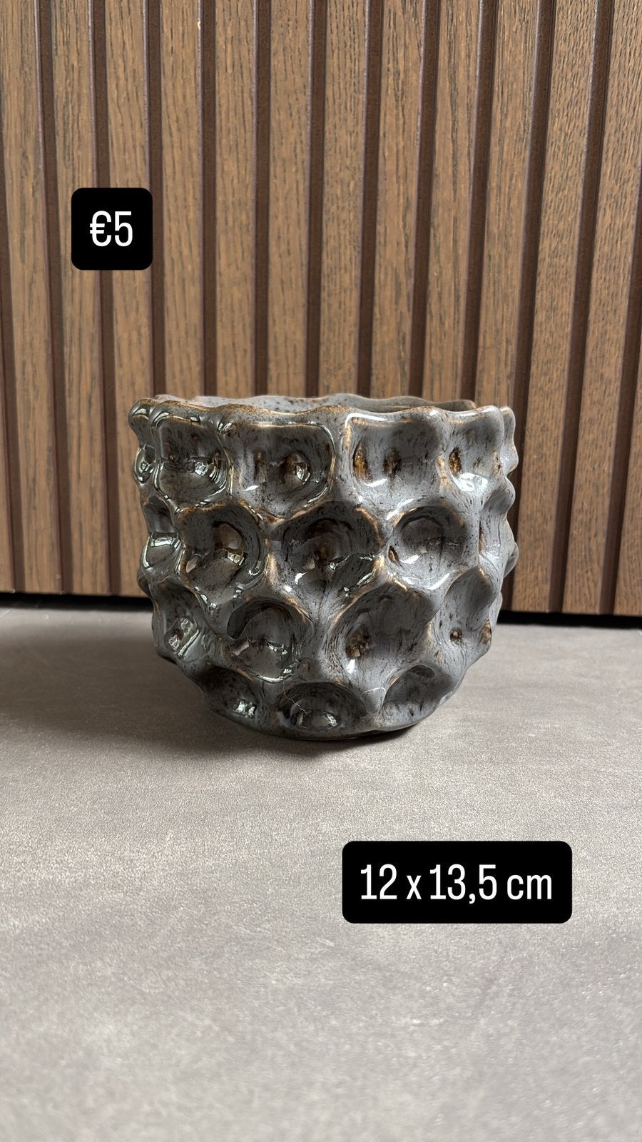 Keramieken bloempot / sierpot, ., Rond, Ophalen of Verzenden, Zo goed als nieuw