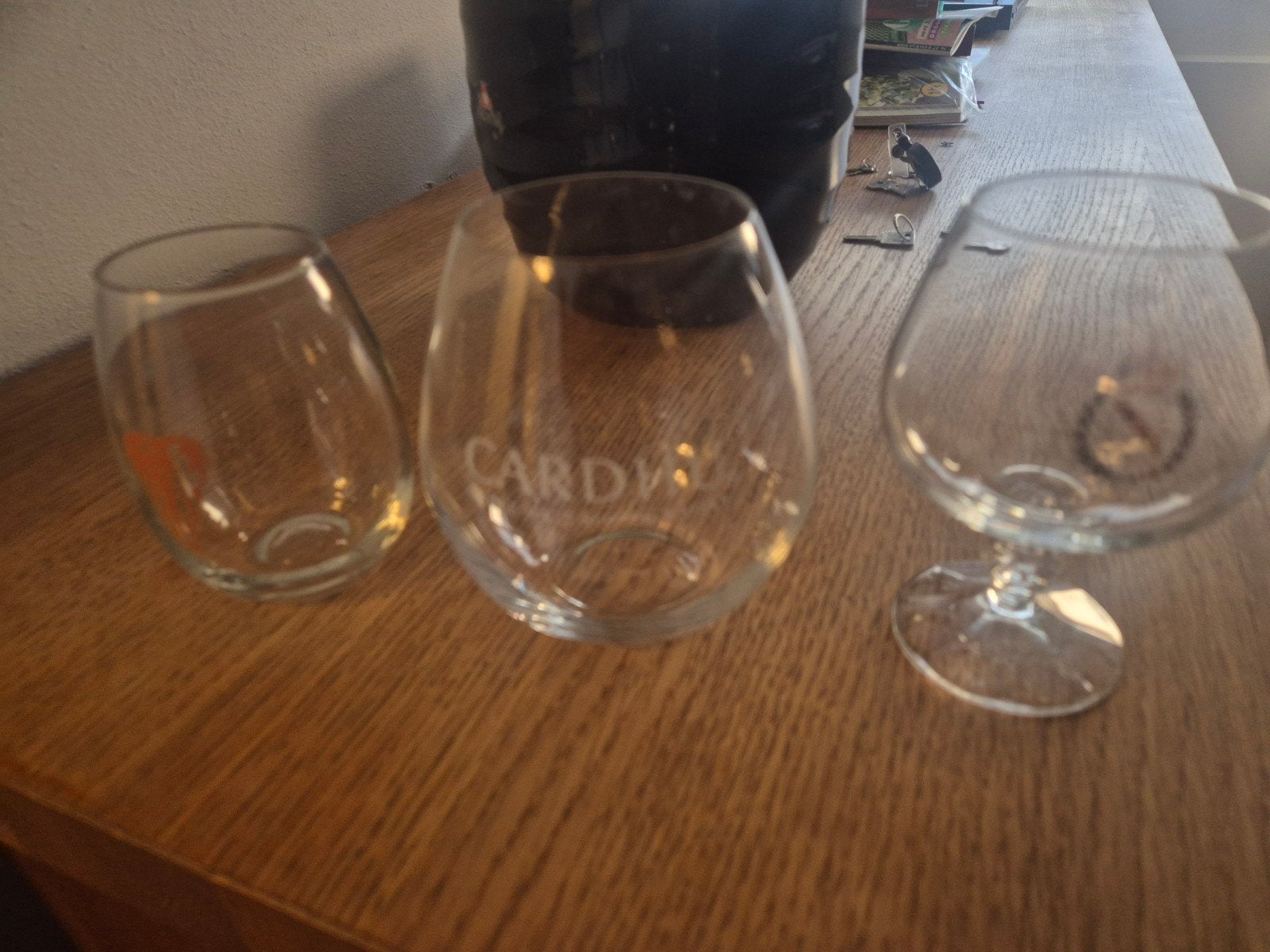 Set van 3 unieke glazen: olifant, Cardhu, Napoleon, Antiek en Kunst, Antiek | Glas en Kristal, Ophalen of Verzenden