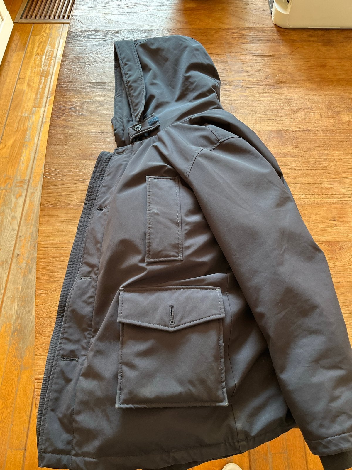 Donkerblauwe Airforce winterjas met capuchon, Ophalen of Verzenden, Nieuw, Maat 52/54 (L), Blauw