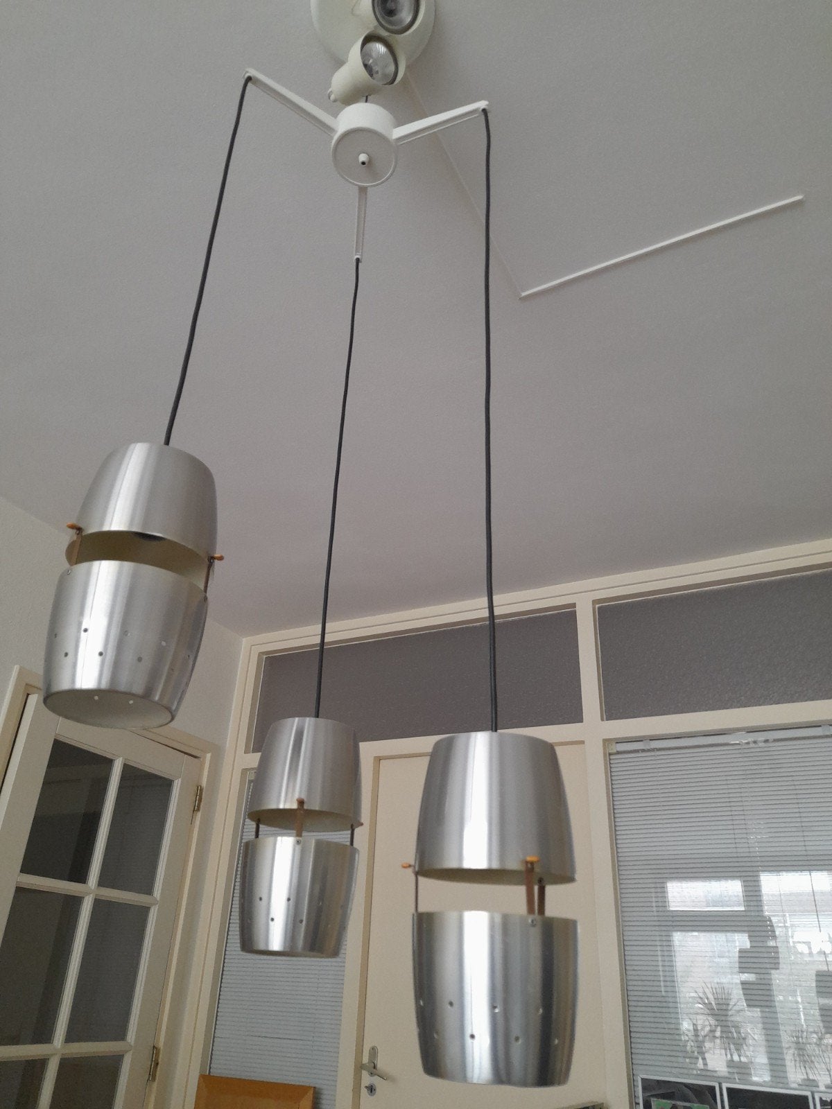 Hanglamp spots mid century 60/70 - zeer nette staat, Ophalen