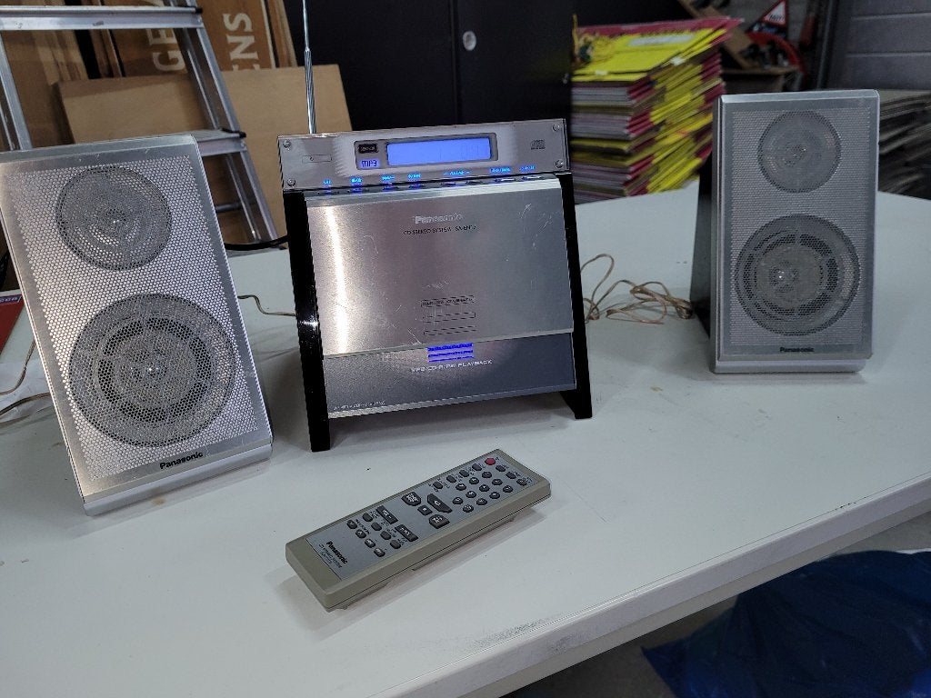 moderne design stereo setje + afstandsbediening panasonic, Ophalen of Verzenden, Tuner of Radio, Sony, Microset