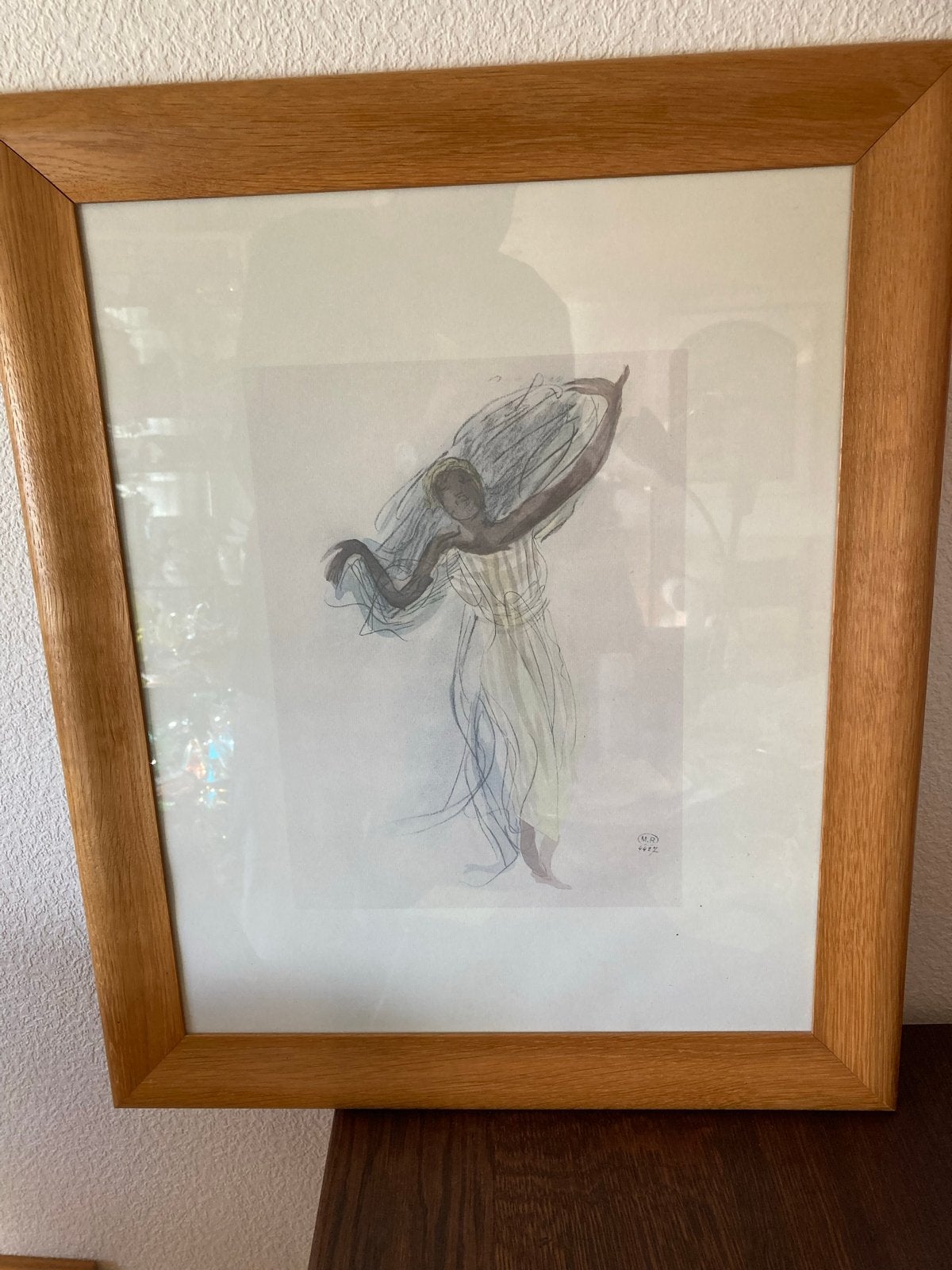 Danseuse Cambodgienne - Rodin reproductie in lijst, Ophalen of Verzenden, Reproductie, Print/reproductie, Achter glas