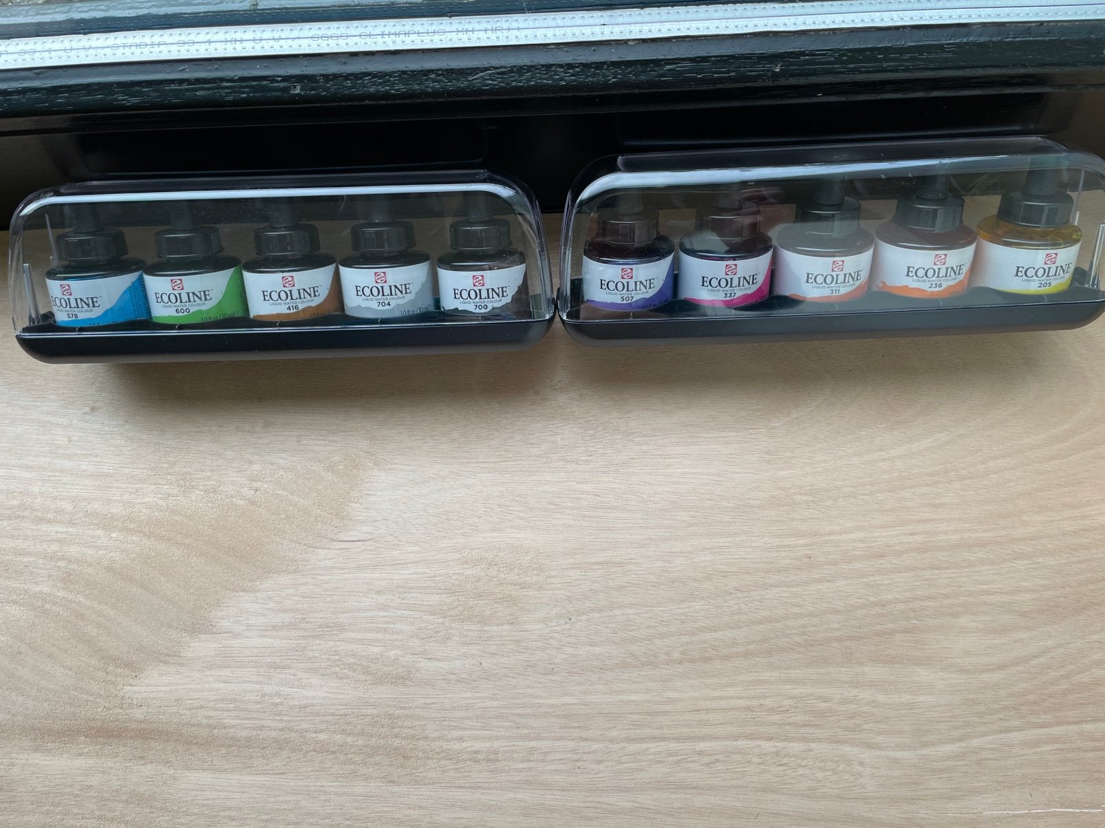 10 flesjes Ecoline. Zgan., Hobby en Vrije tijd, Ophalen of Verzenden, Zo goed als nieuw, Gereedschap of Toebehoren