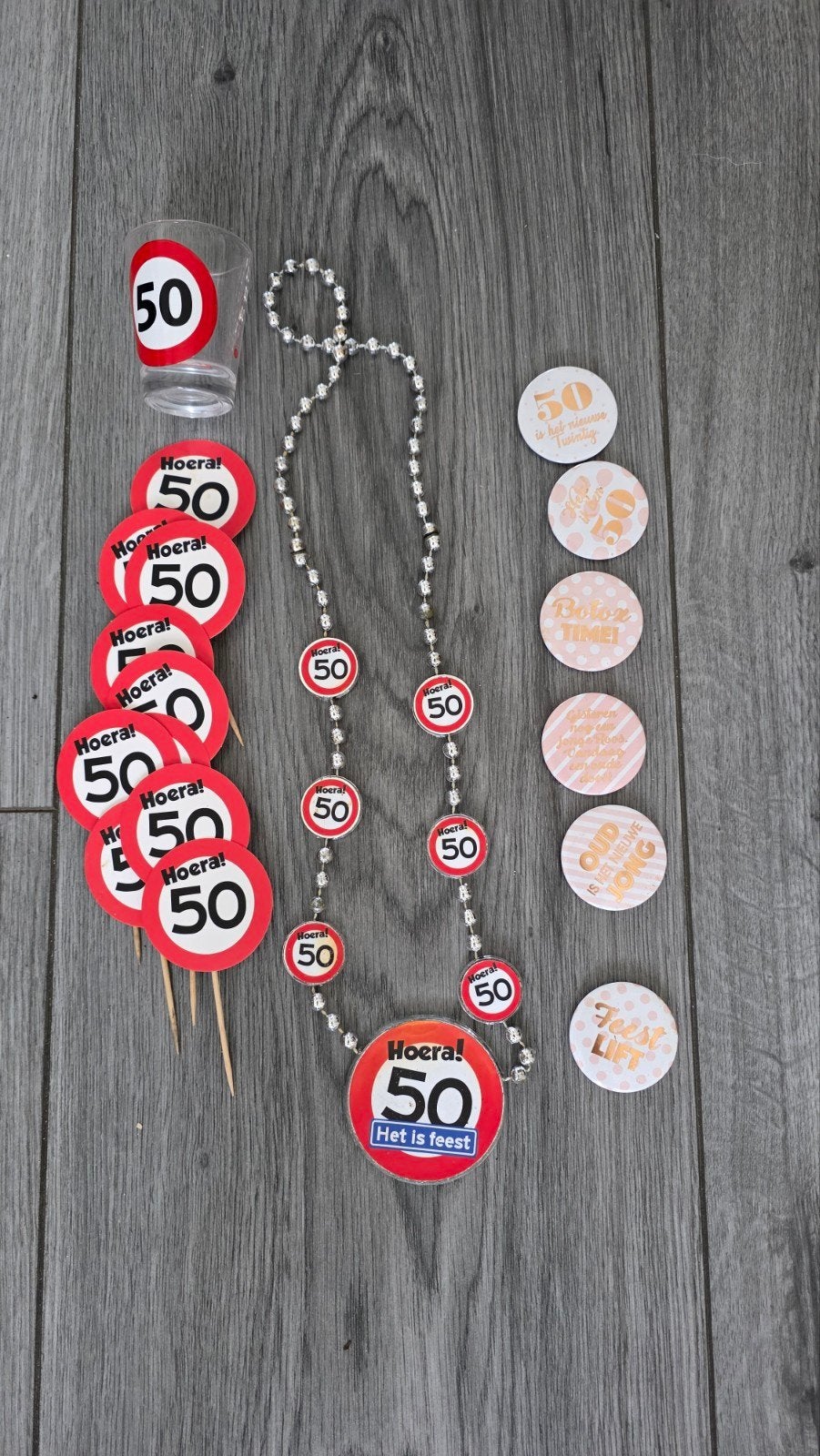 Feestartikelen 50 jaar, Ophalen of Verzenden, Gebruikt, Feestartikel, Verjaardag