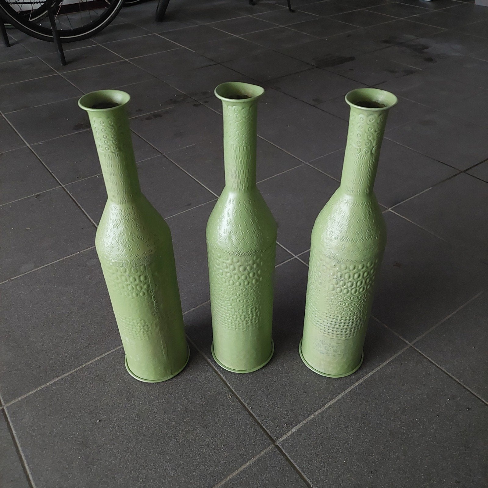 Set van 3 groene decoratieve vazen, Ophalen of Verzenden