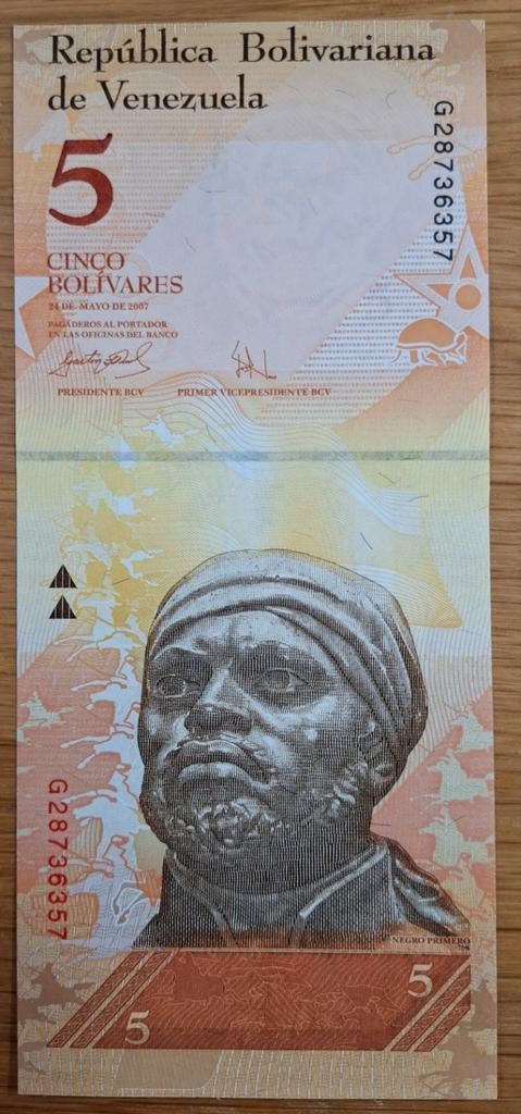 117# Venezuela 5 Bolivares 2007 P89, Ophalen of Verzenden, Zuid-Amerika