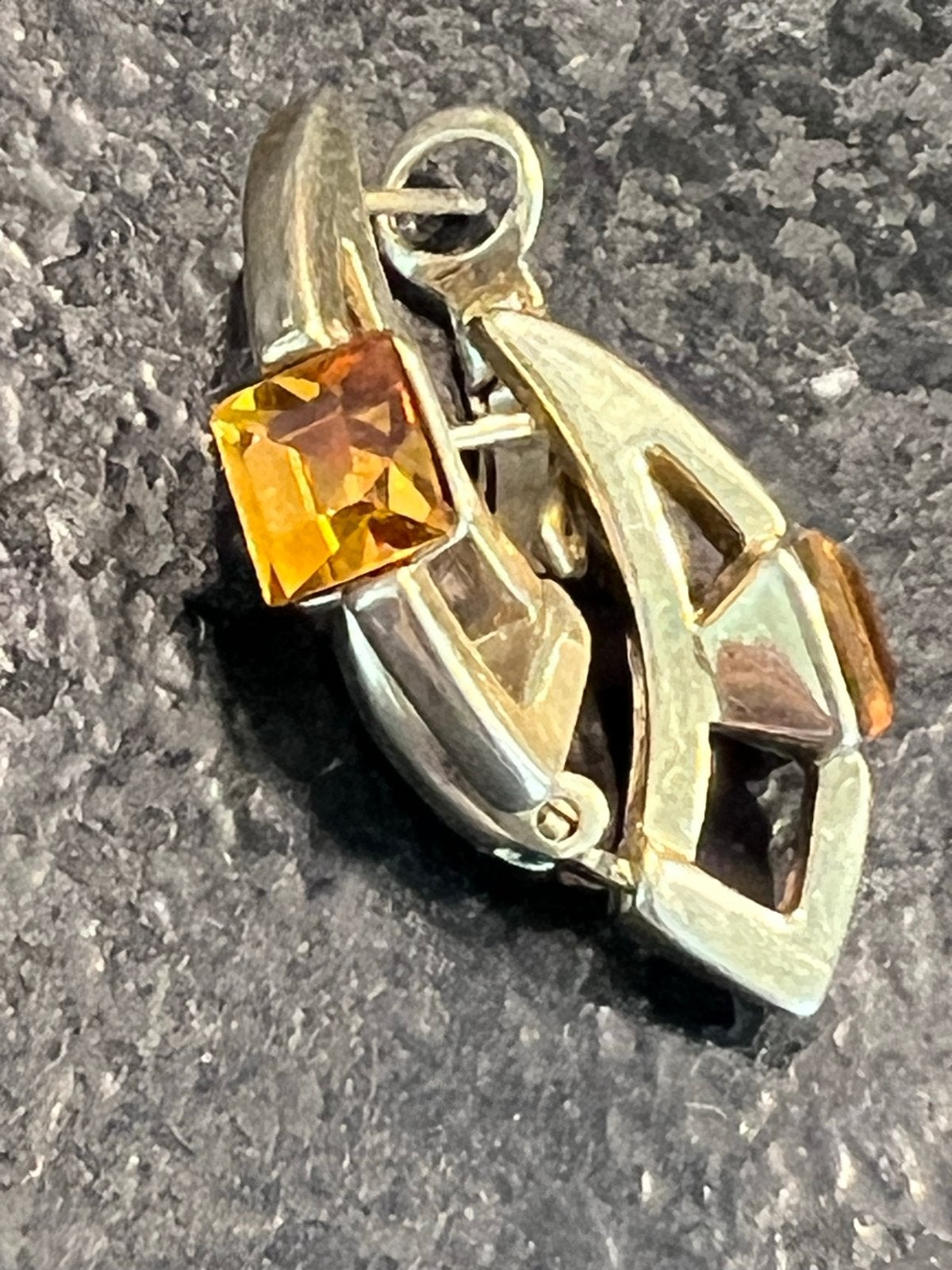 Vintage COLIBRI oorbellen met oranje stenen, Overige materialen, Oranje, Ophalen of Verzenden, Met edelsteen
