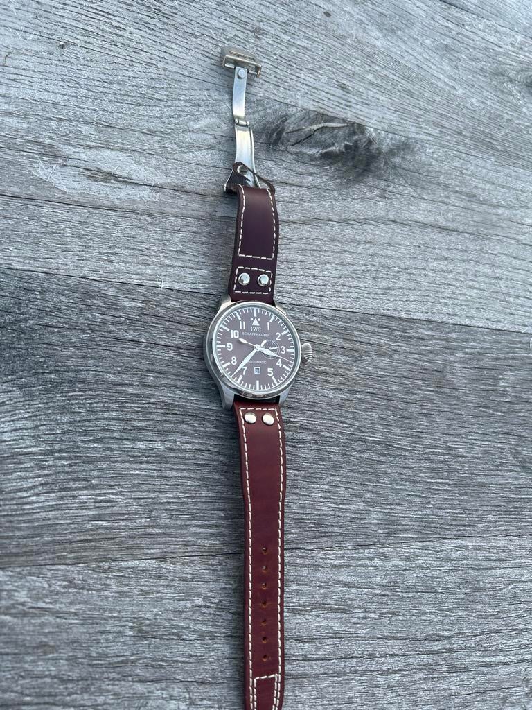 IWC Schaffhausen Pilot's Watch Automatic, Overige merken, Leer, Staal, Polshorloge