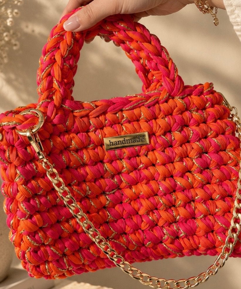 Statement bag in roze & oranje, Ophalen of Verzenden, Nieuw, Oranje, Handtas