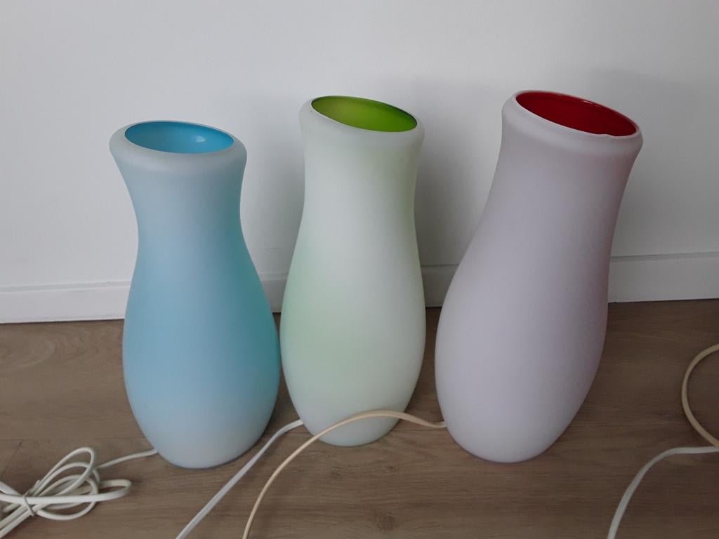 Vintage Ikea Mylonit tafellamp, prijs per stuk !!, Huis en Inrichting, Ophalen of Verzenden, Gebruikt, Glas