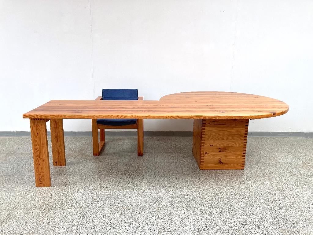 Mid-century vintage design eetkamertafel/bureau, Ophalen, Gebruikt, 100 tot 150 cm, 200 cm of meer