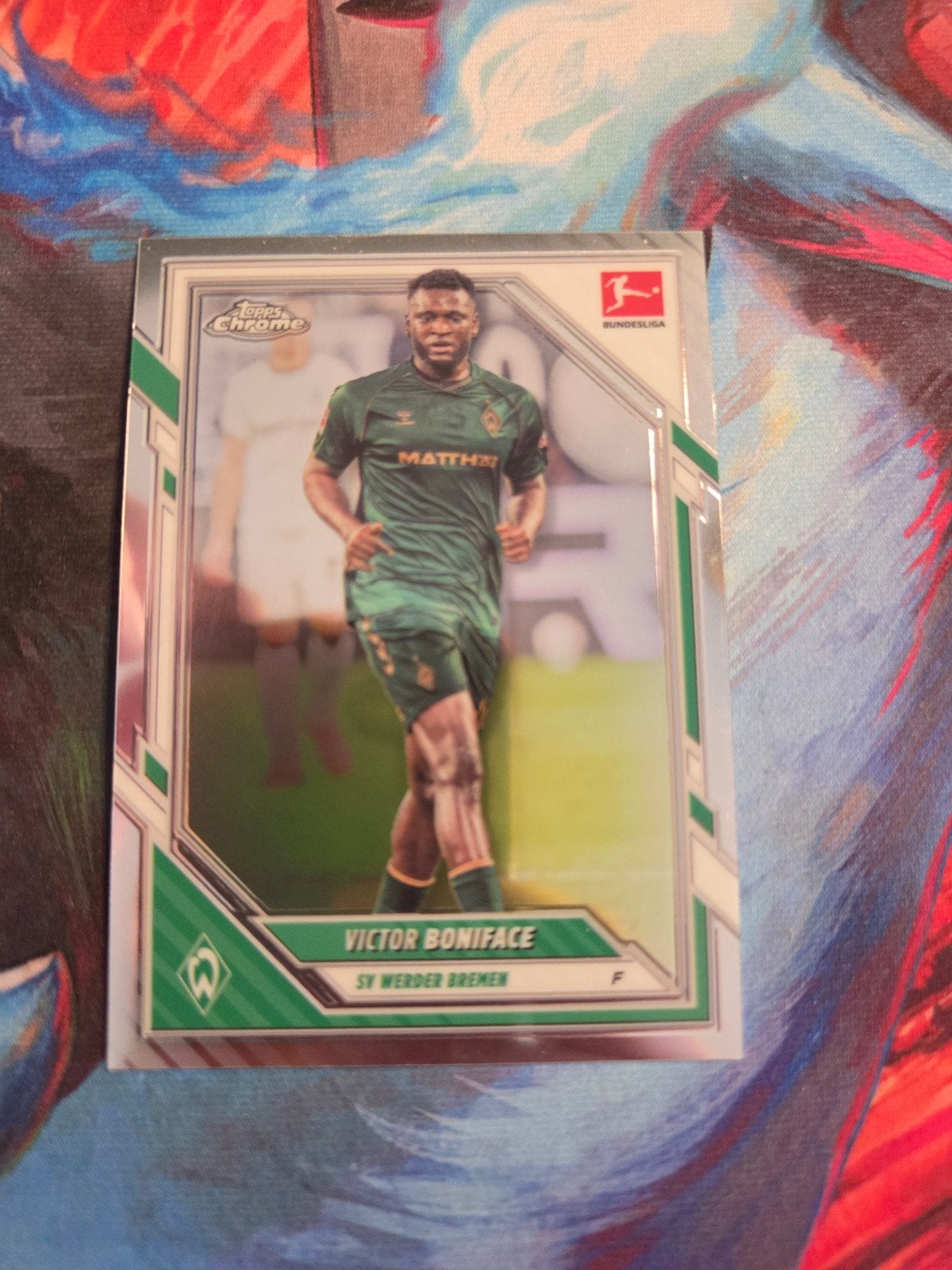 Victor Boniface Topps Chrome Spelerskaart Werder Bremen, Verzamelen, Sportartikelen en Voetbal, Ophalen of Verzenden, Nieuw, Buitenlandse clubs