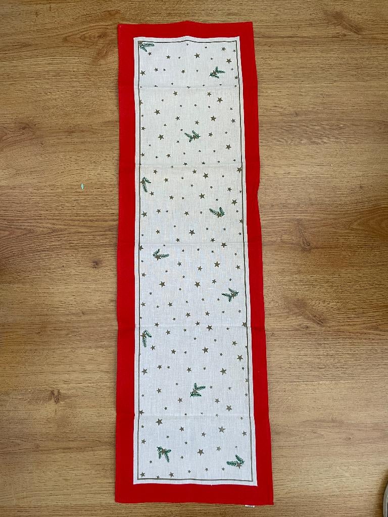 Vintage tafelkleed kerstkleed kersttafelloper 94x28 cm, Diversen, Kerst, Ophalen of Verzenden, Zo goed als nieuw