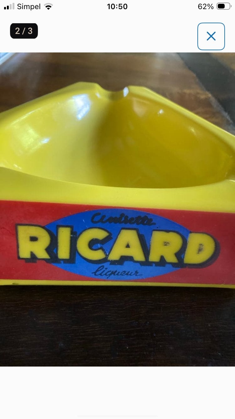 Vintage Ricard asbak - Opaalglas - Made in France, Ophalen of Verzenden