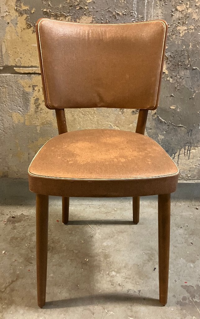 Deens design eetkamer stoel, Huis en Inrichting, Stoelen, Ophalen, Gebruikt, Bruin, Eén