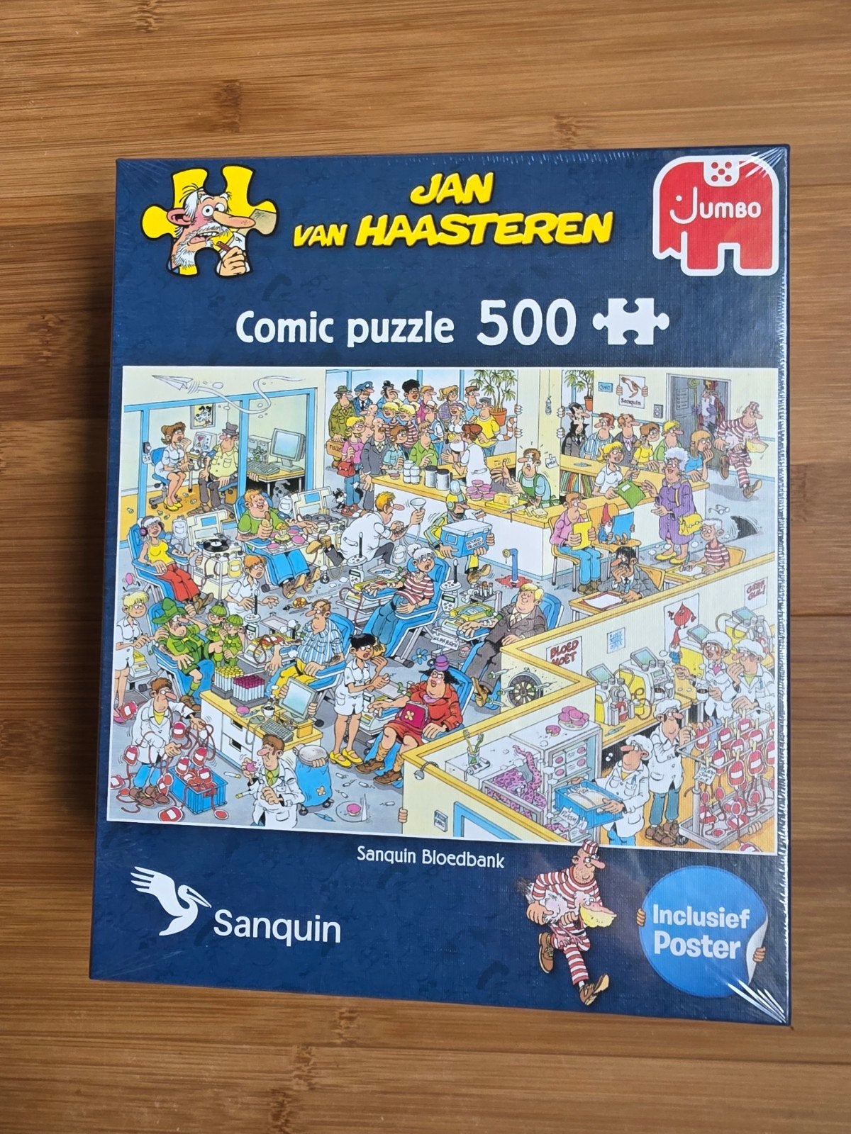Jan van Haasteren Comic Puzzel Sanquin Bloedbank 500 stukjes, Hobby en Vrije tijd, Denksport en Puzzels, Ophalen of Verzenden