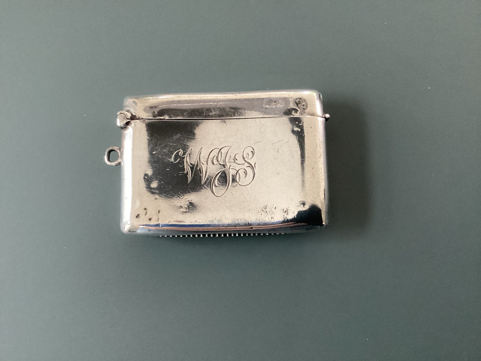Antieke Zilveren Vesta Doosje met Initialen, Antiek en Kunst, Ophalen of Verzenden, Zilver