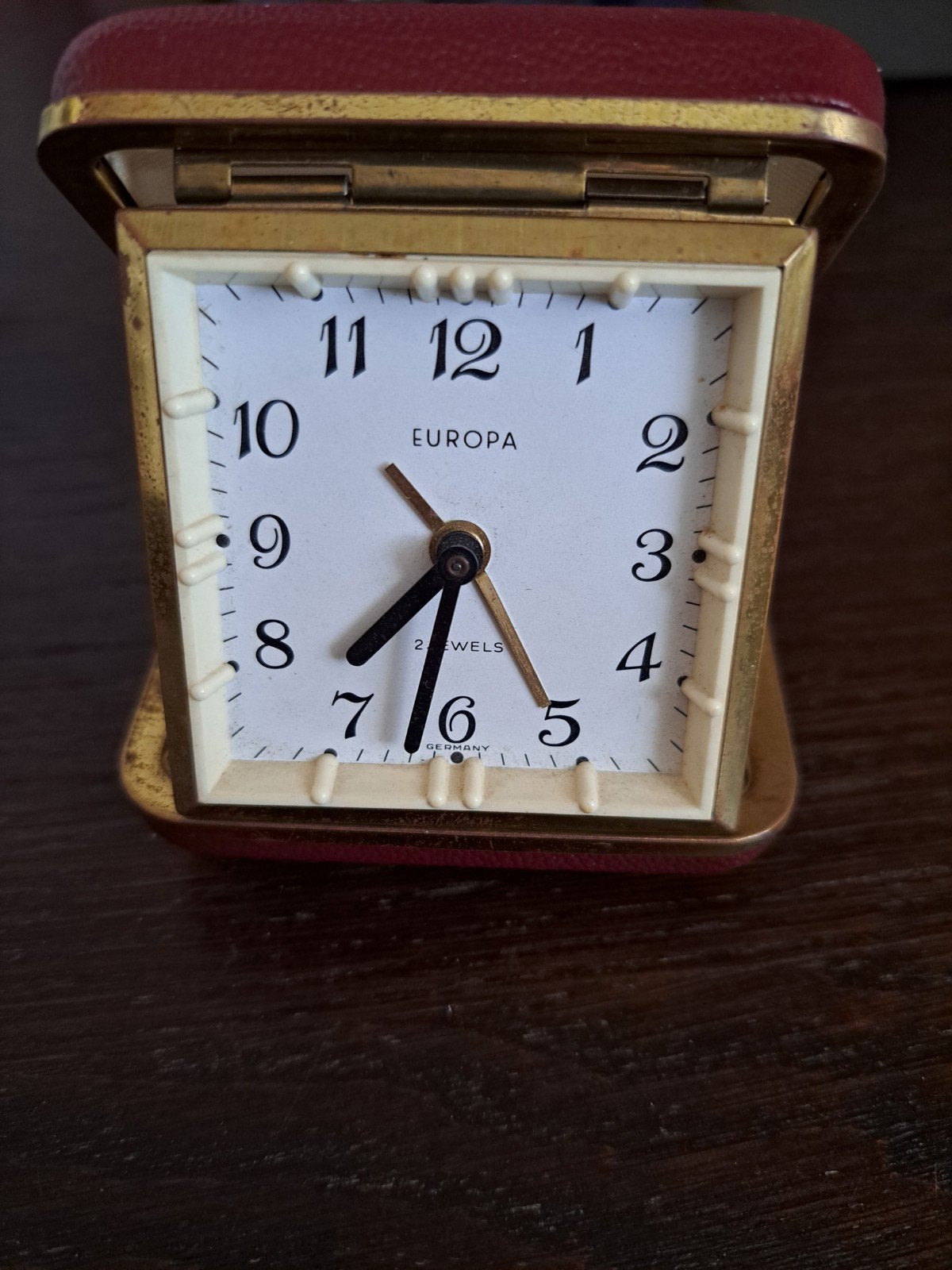 Vintage Europa reiswekker - 2 Jewels - Made in Germany, Antiek en Kunst, Antiek | Klokken, Ophalen of Verzenden