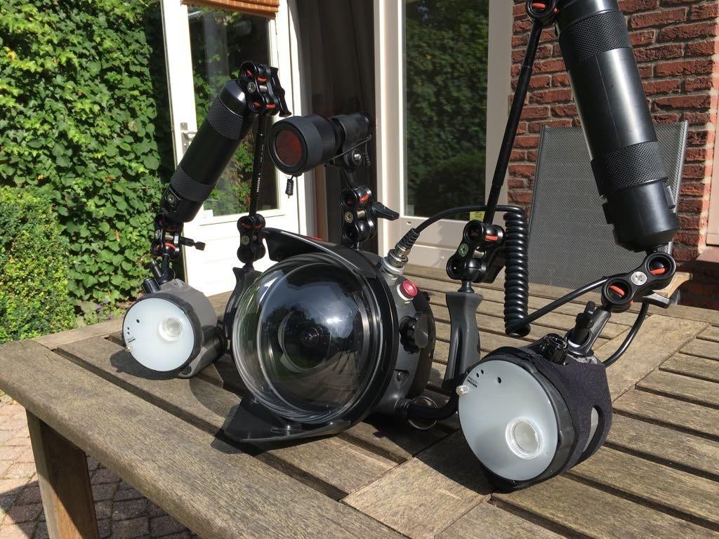 Complete Hugifrot onderwatercamera set behuizing en lampen, Ophalen