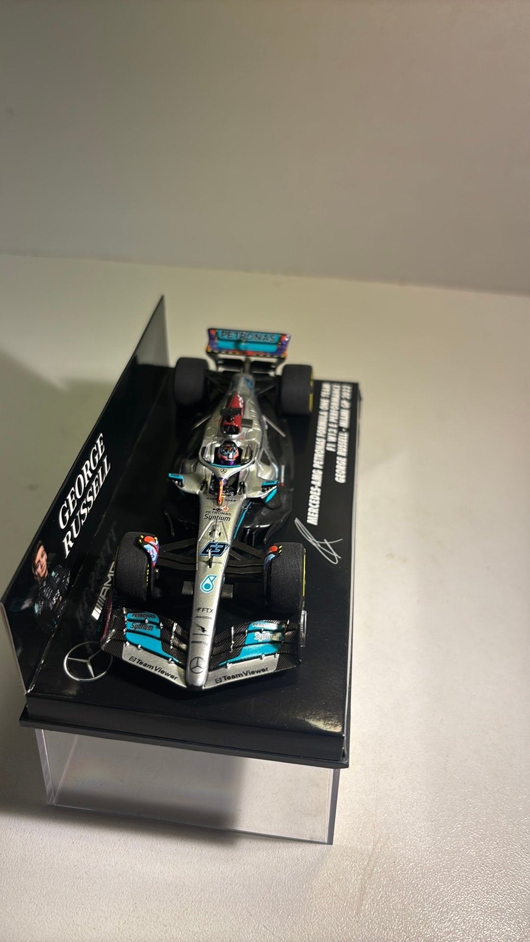 F1 mercedes w13 E G.Russel miami 2022 minichamps 1.43, Hobby en Vrije tijd, Auto, Ophalen of Verzenden, MiniChamps, A