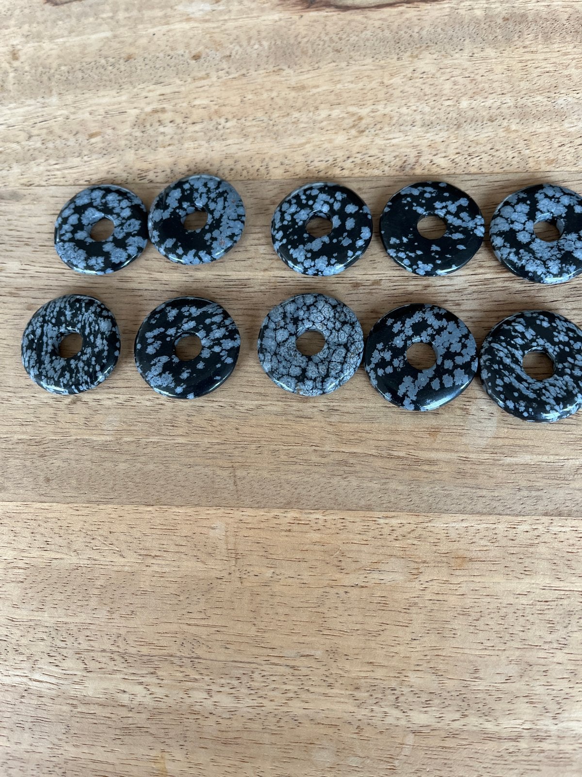 Sneeuwvlok Obsidiaan Donut Kralen (10 stuks), Ophalen of Verzenden, Zo goed als nieuw