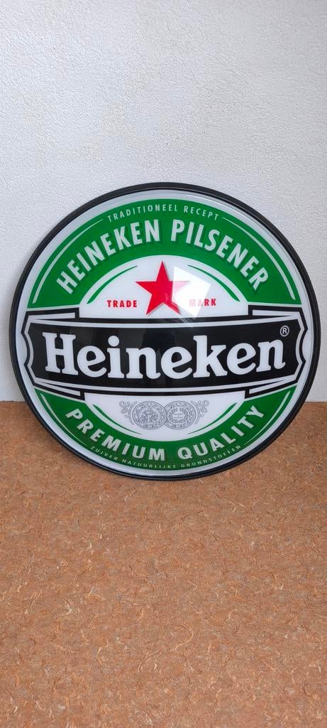 Origineel Heineken Reclame Lichtbord - Ø 78cm, Verzamelen, Merken en Reclamevoorwerpen, Gebruikt, Lichtbak of (neon) lamp, Ophalen