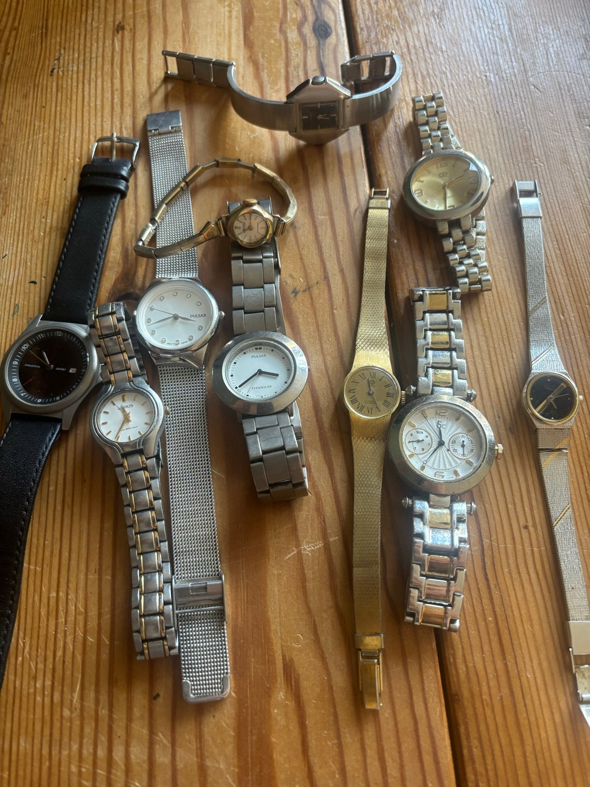 Diverse Dameshorloges: Orient, Seiko, Pulsar, Prisma, Pontia, Seiko, Gebruikt, Staal, Polshorloge