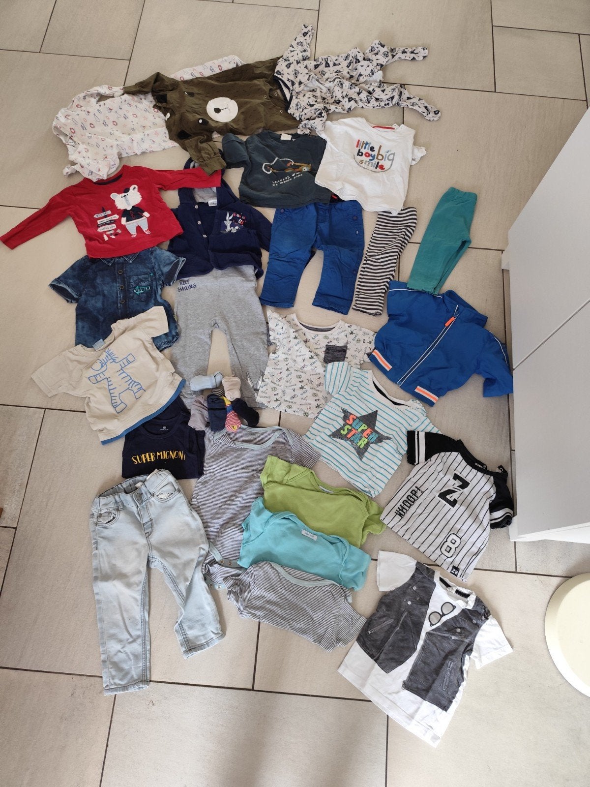Kledingpakket baby jongens maat 74 (Obaibi, H&M), Gebruikt, Obaibi, H&M, Ophalen of Verzenden, Setje