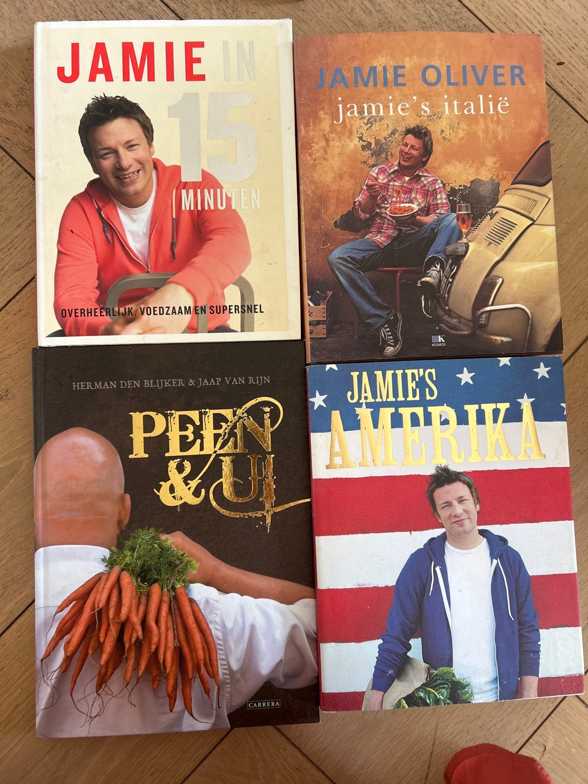 4 kookboeken van Jamie Oliver en Herman den Blijker, Boeken, Ophalen of Verzenden, Gelezen, Europa