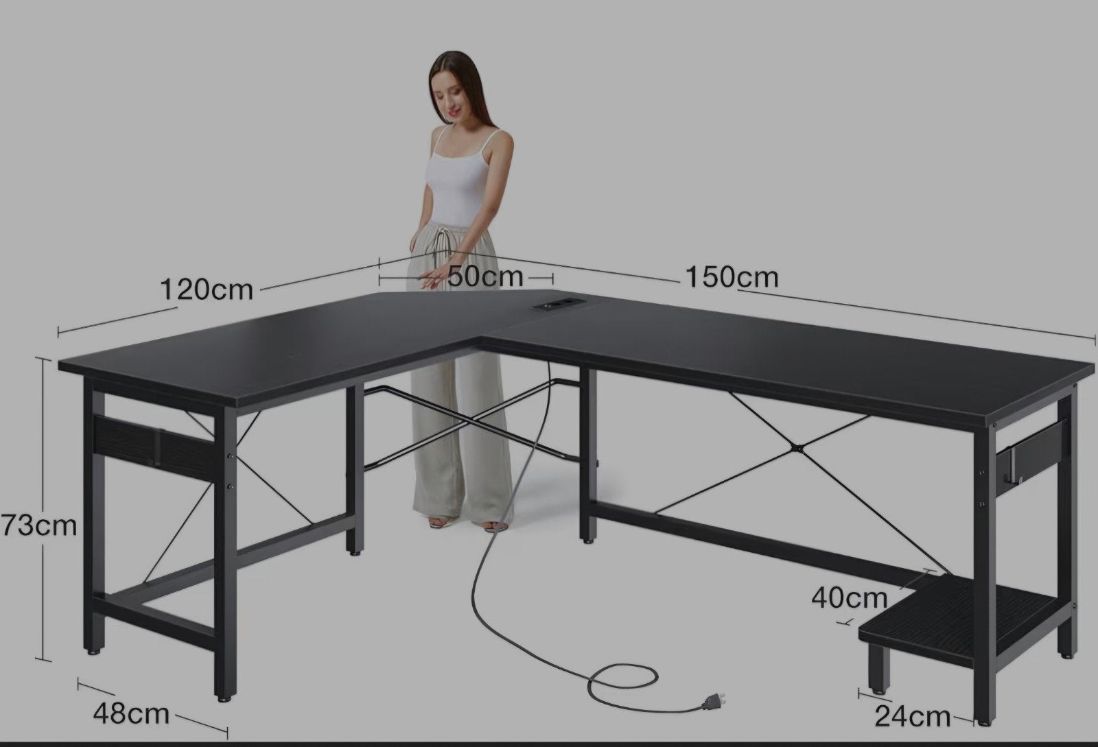 Gaming bureau, hoekbureau, gamingtafel. Gamingbureau, Huis en Inrichting, Bureaus, Ophalen, Zo goed als nieuw, Zwart, Demontabel